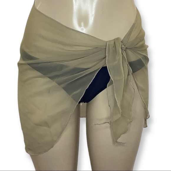 Zuliana Short Lettuce Trim Sarong Tie Skirt. Made In USA. New With Tags - Picture 1 of 3